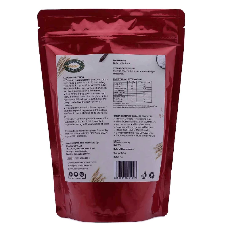 Millet Amma Certified Organic Little Millet Flour (Pack of 2), 500 g-2.webp